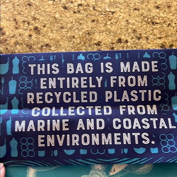 ♻️ 🛒 Eco Friendly Trader Joe's Reusable 100% Recycled Ocean Plastic Grocery Bag - Picture 4 of 6